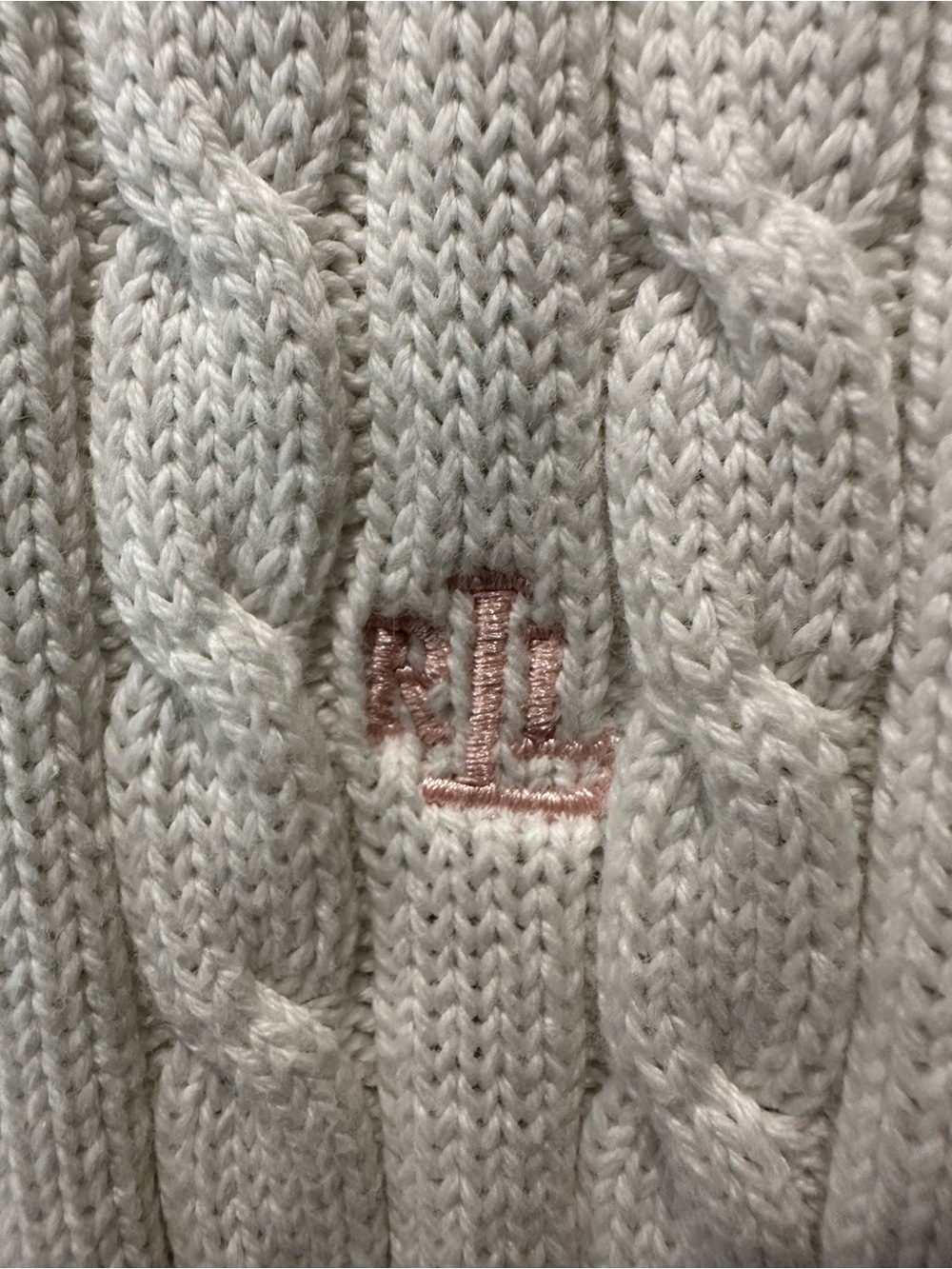 Lauren Ralph Lauren Cotton Cable Knit White Sweater Women’s Sz XL - Picture 3 of 11